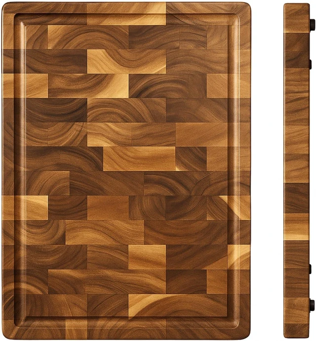 Main image of Seido Knives Acacia End Grain Cutting Board - Brown