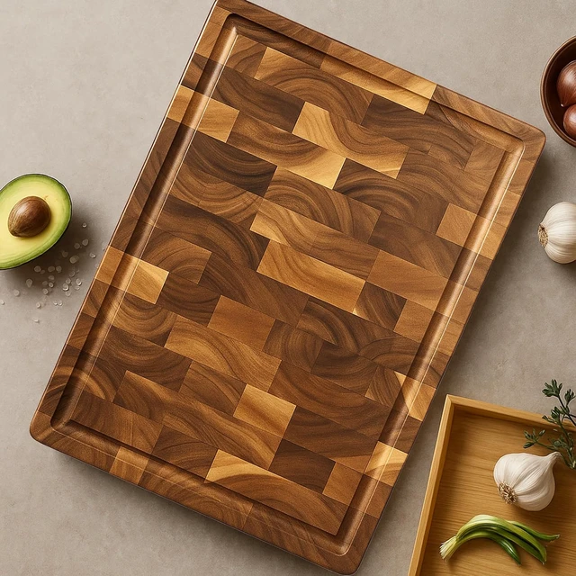 Alt view image 4 of 4 - Seido Knives Acacia End Grain Cutting Board - Brown