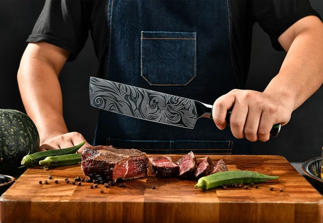 Alt view image 2 of 4 - Seido Knives Tengoku 8-Piece Chef Knife Set - Green