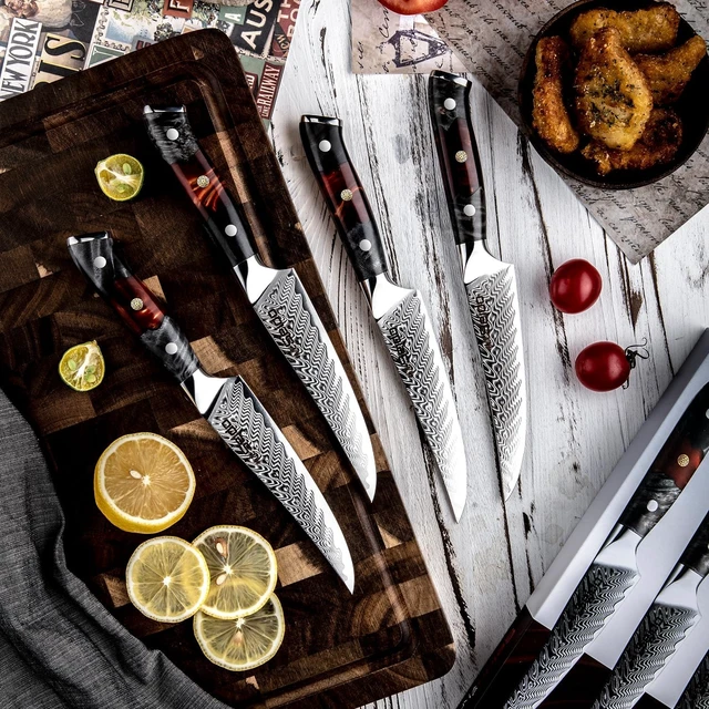 Alt view image 2 of 4 - Seido Knives Inferuno 4-Piece Steak Knife Set - Black