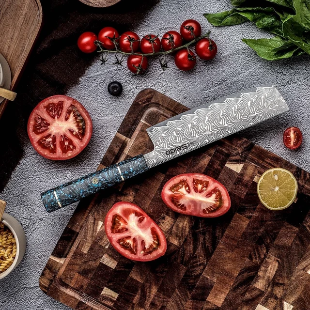 Alt view image 3 of 4 - Seido Knives Epokishi AUS-10 Nakiri - Black & Zinc