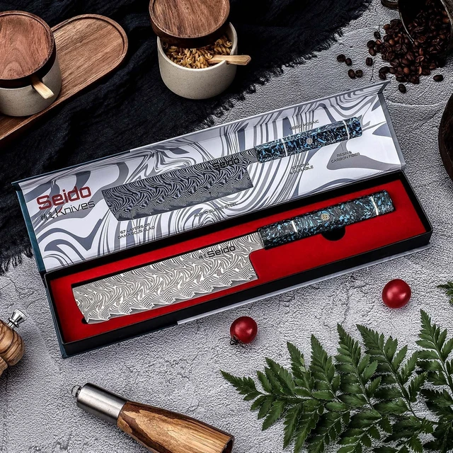 Alt view image 4 of 4 - Seido Knives Epokishi AUS-10 Nakiri - Black & Zinc