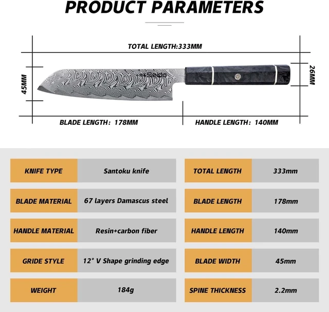 Alt view image 2 of 4 - Seido Knives Epokishi AUS-10 Santoku - Black