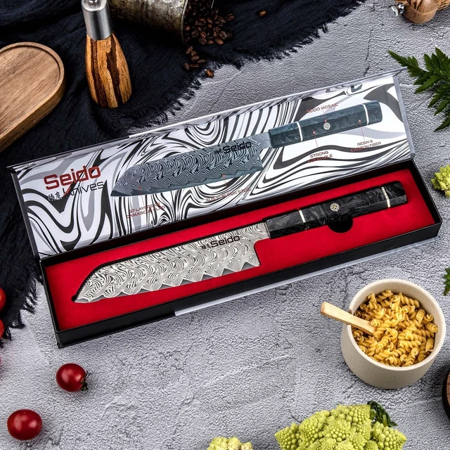 Alt view image 4 of 4 - Seido Knives Epokishi AUS-10 Santoku - Black