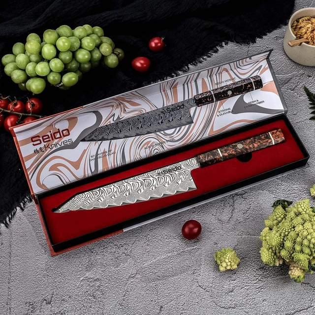 Alt view image 4 of 4 - Seido Knives Epokishi AUS-10 Kiritsuke - Black & Orange