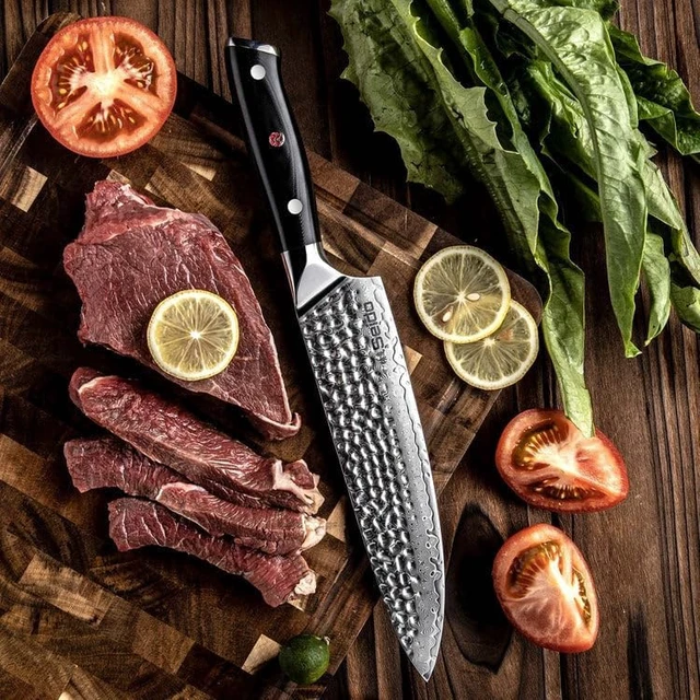 Alt view image 4 of 4 - Seido Knives Shujin Gyuto Damascus Knife - Black