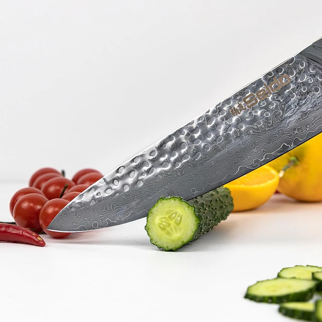 Alt view image 3 of 4 - Seido Knives Shujin Gyuto Damascus Knife - Black