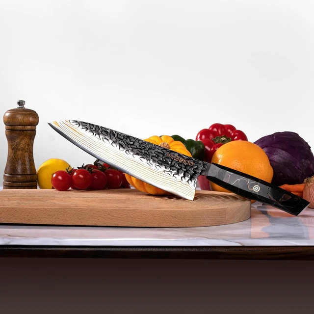 Alt view image 4 of 4 - Seido Knives Kurogane Chef's Knife - Black & Brown
