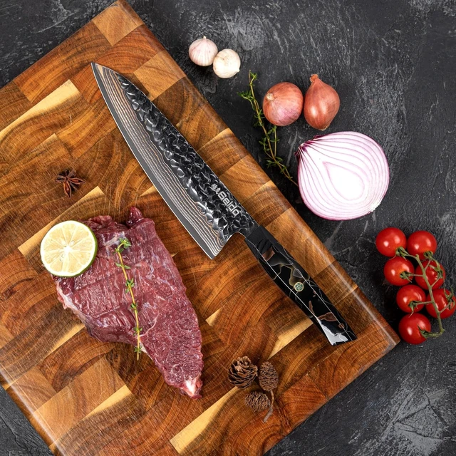 Alt view image 2 of 4 - Seido Knives Kurogane Chef's Knife - Black & Brown