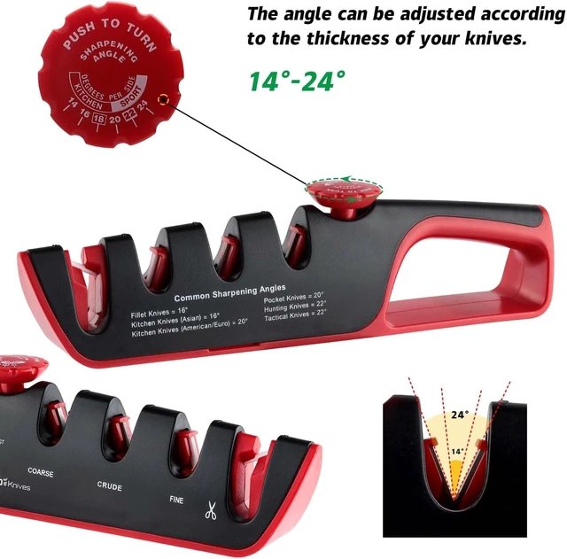 Alt view image 2 of 4 - Seido Knives 4-Stage Knife Sharpener - Black/Red