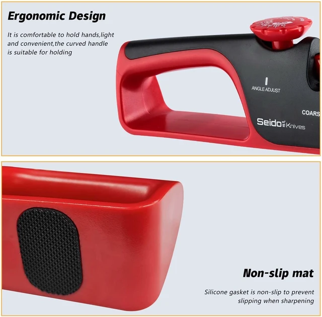 Alt view image 4 of 4 - Seido Knives 4-Stage Knife Sharpener - Black/Red
