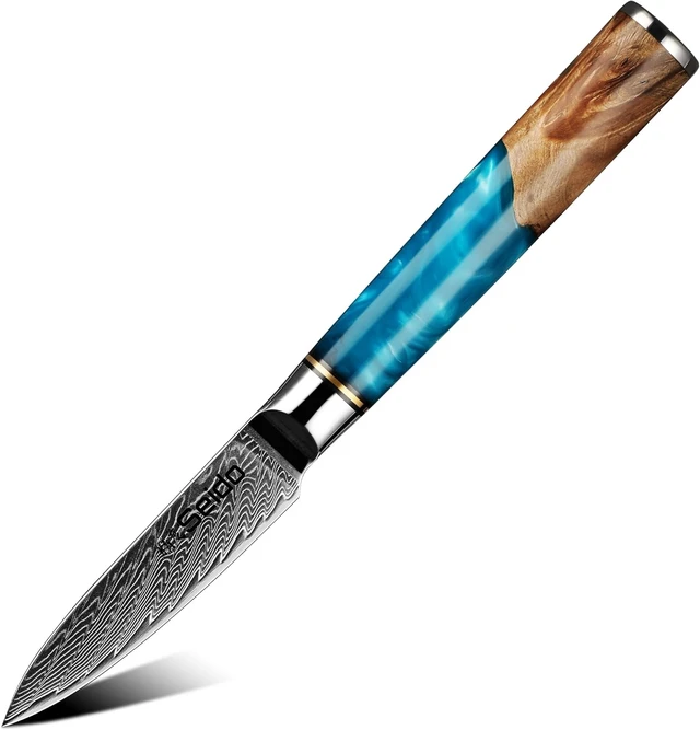 Alt view image 2 of 4 - Seido Knives Executive 3.5" Paring Knife - Brown and Blue