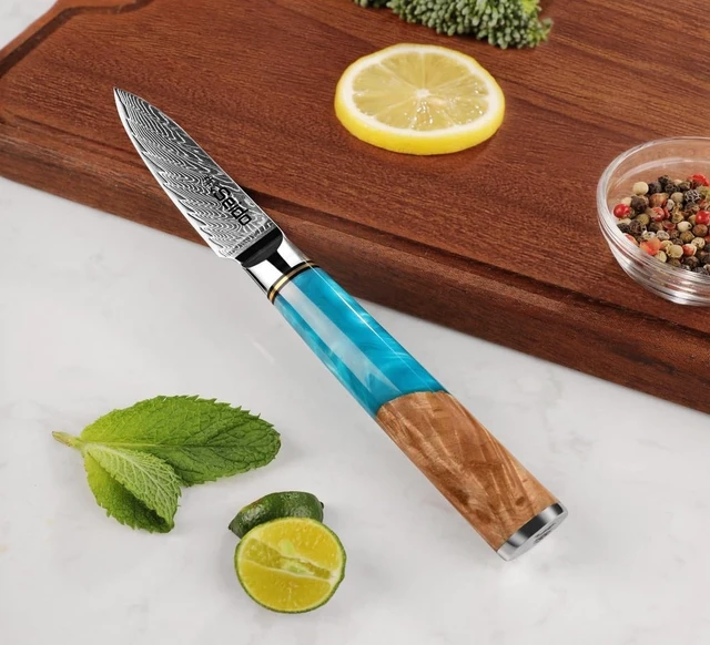 Alt view image 4 of 4 - Seido Knives Executive 3.5" Paring Knife - Brown and Blue