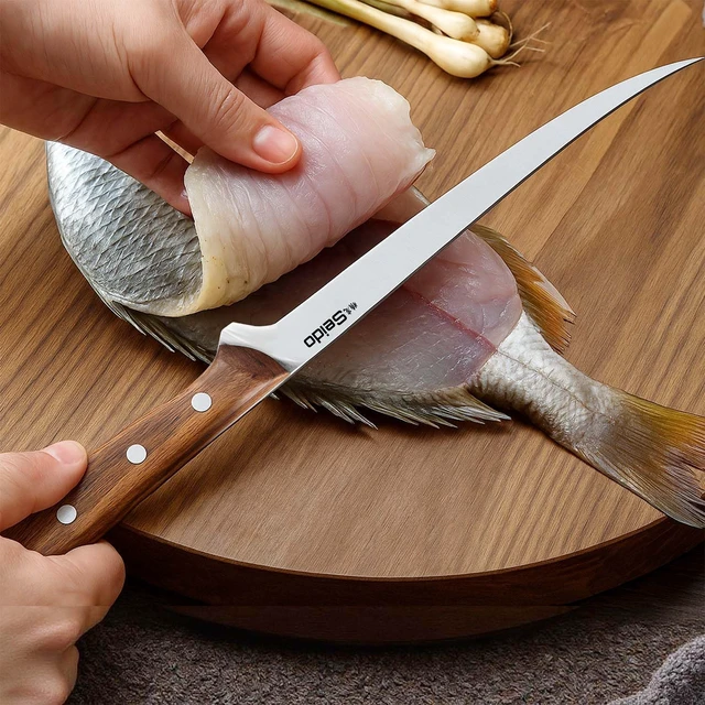 Alt view image 2 of 4 - Seido Knives Caveman 7.5" Fillet Knife - Brown