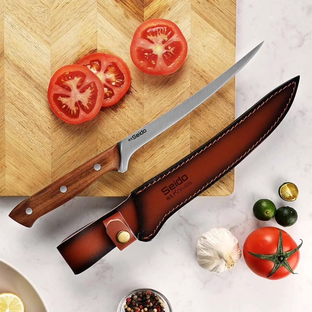 Alt view image 3 of 4 - Seido Knives Caveman 7.5" Fillet Knife - Brown