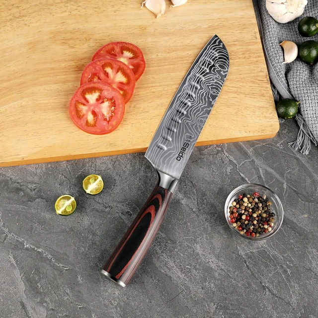 Alt view image 2 of 4 - Seido Knives Master 7" Santoku Knife - Brown