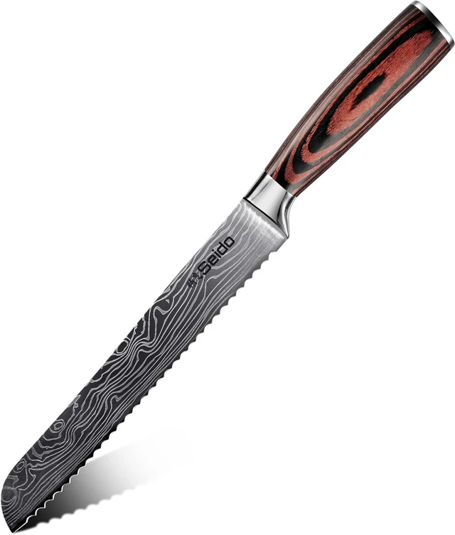 Main image of Seido Knives Master 8" Serrated Bread Knife - Brown