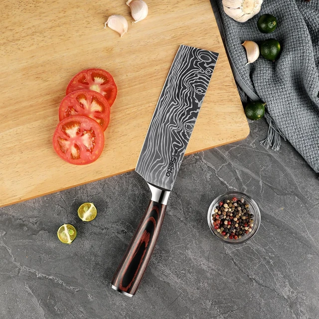 Alt view image 2 of 4 - Seido Knives Master 7" Nakiri Knife - Brown