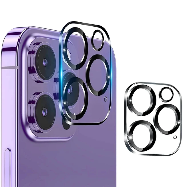 Main image of Fresh Fab Find 2Packs Ultra HD Camera Lens Protectors 9H Hardness Tempered Glass Camera Lens Protectors Fit for iPhone 14/14Plus/14Pro/14Pro Max/13/13Pro/13Max/12/12 - Black