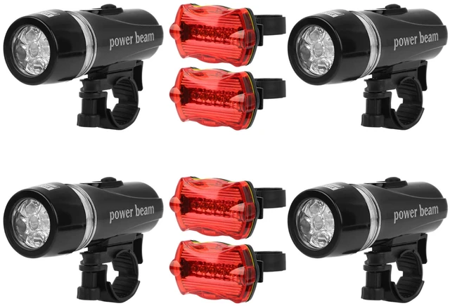 Main image of Fresh Fab Find Universal Front Rear Bike Light Set IPX5 Water-Resistant Bike Headlight Taillight Tool-Free Mounting Quick Release - Black
