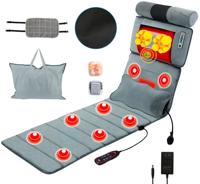 Main image of Fresh Fab Find Full Body Electric Massage Mat with Heat Vibration Massage Pad Cushion Back Massage Mattress Chair Pad with Neck Massager Lumbar Pillow with 10 Vibrat - Gray