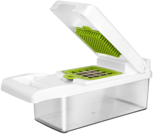 Main image of Fresh Fab Find 12 In 1 Vegetable Chopper with Container Kitchen Food Slicer Dicer Grater Peeler Egg Separator Hand Protector for Onion Salad Potato - White