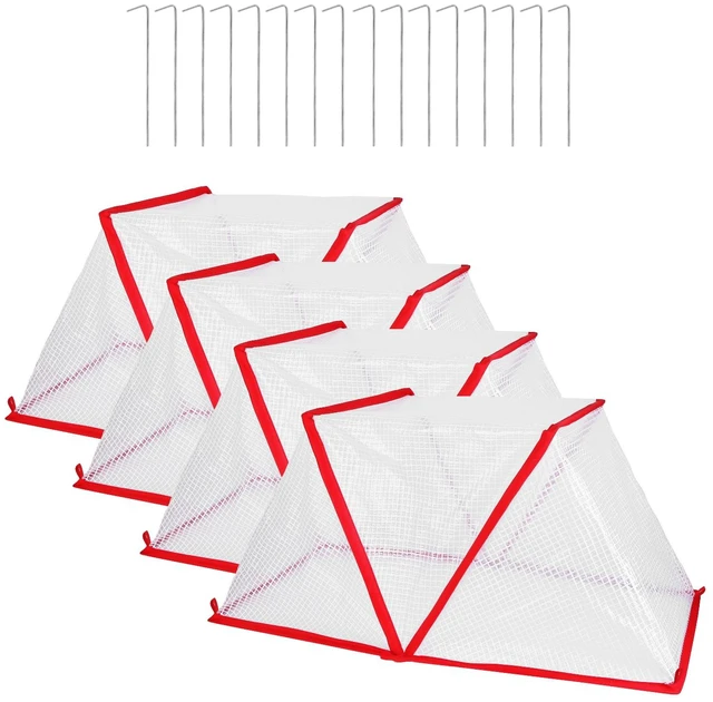 Main image of Fresh Fab Find 4Pack 31.50×12.99×13.39in Garden Row Accelerator Plants Covers Plant Net Cage Guard Greenhouse Covers Protect Seedling Fruit Vegetable Rows From Frost - White