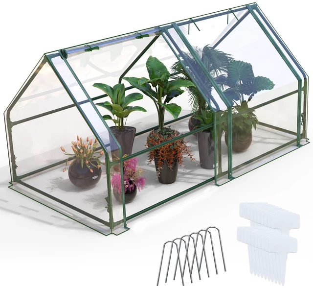 Main image of Fresh Fab Find Mini Greenhouse w/ Zipper Doors Waterproof UV Cover 70.86x33.46x37in