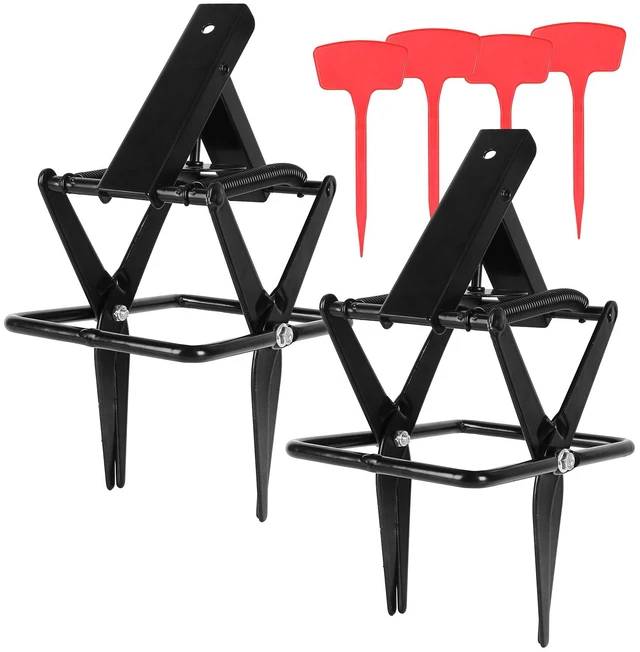 Main image of Fresh Fab Find 2PCS Easy Setup Mole Scissor Traps Outdoor Reusable Mole Rodent Control Trap Solid Metal Material For Lawn Garden Yard - Black