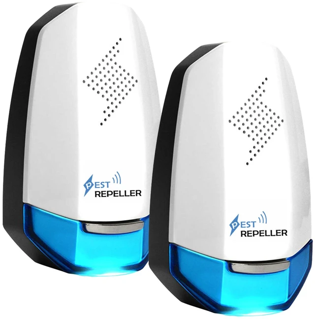 Main image of Fresh Fab Find 2 Pack Ultrasonic Pest Repeller with Night light Plug In Pest Mice Repellent Indoor Roach Bed Bug Mouse Rodent Mosquito Killer for Bedroom Garage Ware - White