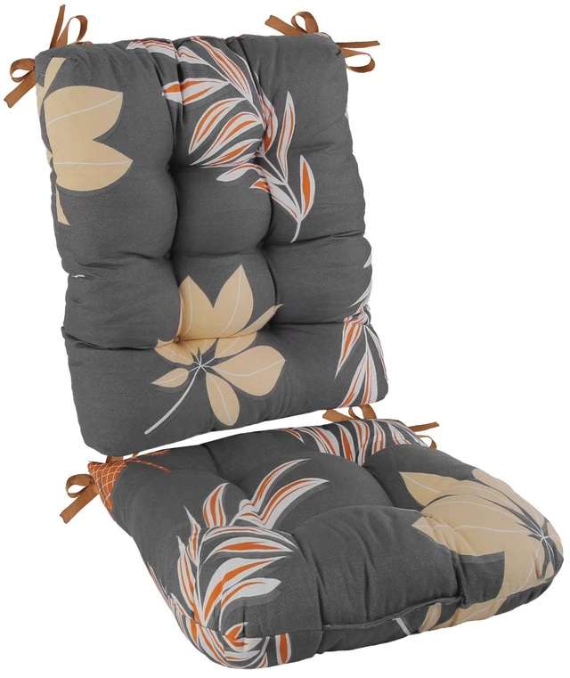 Main image of Fresh Fab Find 2Pcs Rocking Chair Cushion Upper And Lower Back And Seat Sets with Non-Slip Ties Polyester Fiber Filling Comfortable for Indoor Home Office Car - Multicolor