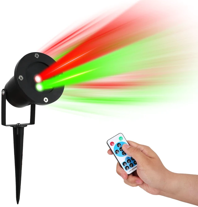 Main image of Fresh Fab Find Outdoor Laser Projector Light Red and Green Projection Light with 3 Modes 12 Speeds 6Hrs Timer IP44 Waterproof Firefly Landscape Light for Christmas H - Black