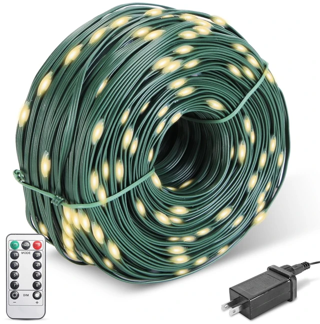 Main image of Fresh Fab Find 330FT 1000LED String Lights Outdoor Christmas Decoration Lights with Remote IP44 Waterproof 8 Lighting Modes 8 Brightness Timer Plug In Fairy Light Xm - Green