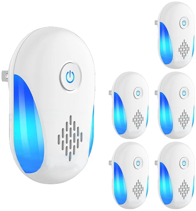 Main image of Fresh Fab Find 6 Packs Ultrasonic Pest Repellers Electric Plug-In Indoor Pest Control Mouse Repellent Chaser Deterrent Rodent Chaser with 2 Modes for Home Kitchen Of - White