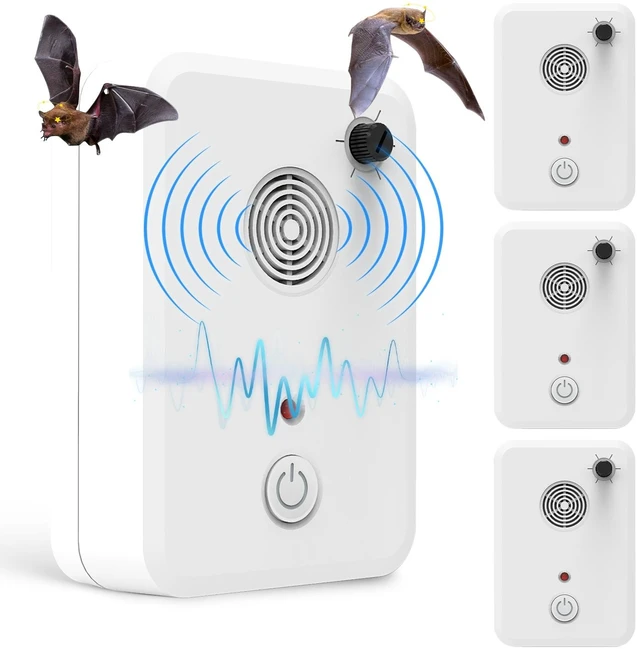 Main image of Fresh Fab Find 4Pack Plug In Ultrasonic Bat Repellent Indoor Bird Mouse Deterrent Device with 6 Adjustable Levels for Attic Garage Kitchen Warehouse - White