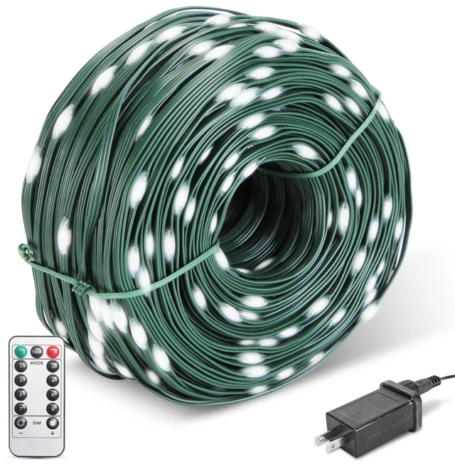 Main image of Fresh Fab Find 330FT 1000LED String Lights Outdoor Christmas Decoration Lights with Remote IP44 Waterproof 8 Lighting Modes 8 Brightness Timer Plug In Fairy Light Xm - Green