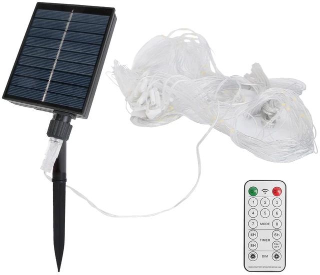 Main image of Fresh Fab Find 9.84x6.56FT 192LED Solar Christmas Net Lights Outdoor Bush Lights Dimmable IP44 Waterproof with 8 Modes Remote Timer Memory Function for Holiday Party - White