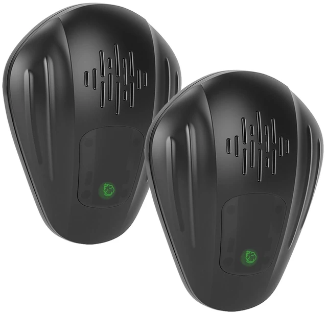 Main image of Fresh Fab Find 2 Pack Pest Control Device for Mosquitoes Cockroaches Rats Plug In Ultrasonic Insect Repellent Indoor for Bedroom Garage Warehouse Office - Black
