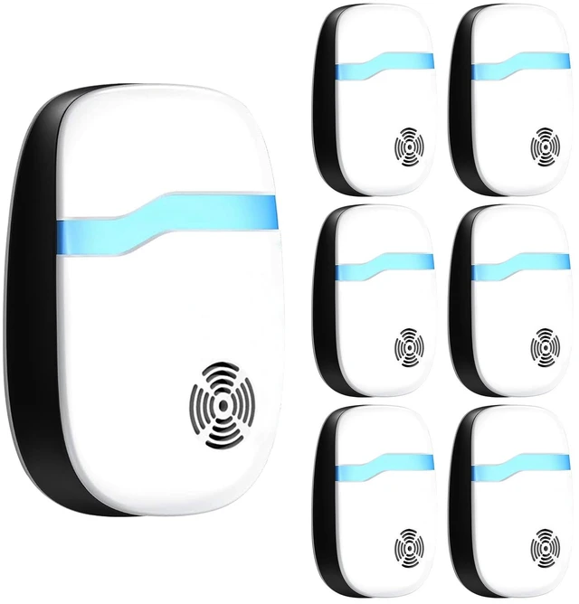 Main image of Fresh Fab Find 6 Packs Ultrasonic Pest Repellers Electric Plug-In Indoor Pest Control Mouse Repellent Chaser Deterrent Rodent Chaser for Home Kitchen Office Warehous - White