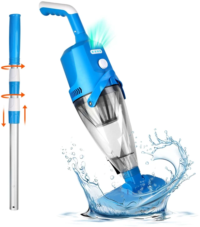 Main image of Fresh Fab Find 21GPM Cordless Pool Vacuum With Telescopic Pole Rechargeable Swimming Pool Cleaner with 1.8L Debris Chamber 90Mins Battery Life for In-ground Above-gr - Blue