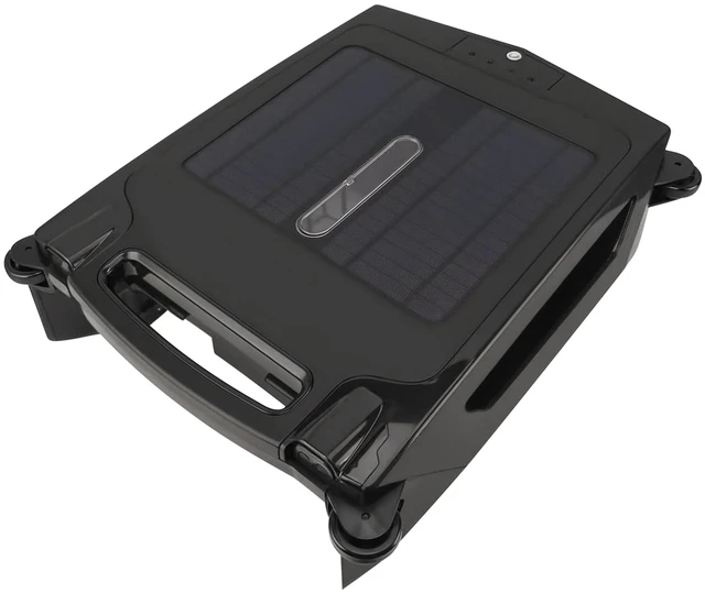 Main image of Fresh Fab Find Solar Powered Robotic Pool Skimmer Automatic Swimming Pool Surface Cleaner with 2 Cleaning Modes Dual Charging Methods IPX7 Waterproof 1937sq.ft Cover - Black