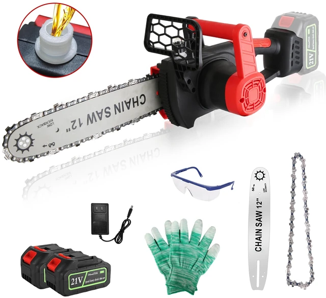 Main image of Fresh Fab Find 12 Cordless Chainsaw w/ 2×21V 3.0Ah Battery & Charger Brushless Auto-Oiler - Orange