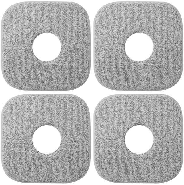 Main image of Fresh Fab Find 4Pcs Square Microfiber Mop Pads for Home Cleaning Reusable Machine Washable Flat Mop Replacements for Wet And Dry Floor Cleaning - Gray
