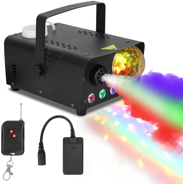 Main image of Fresh Fab Find Fog Machine with Disco Ball RGB Lights 600W 6000CFM Smoke Machine with 8 Colorful Lighting Effects Wireless Remote Control for Party Wedding Stage Hal - Black