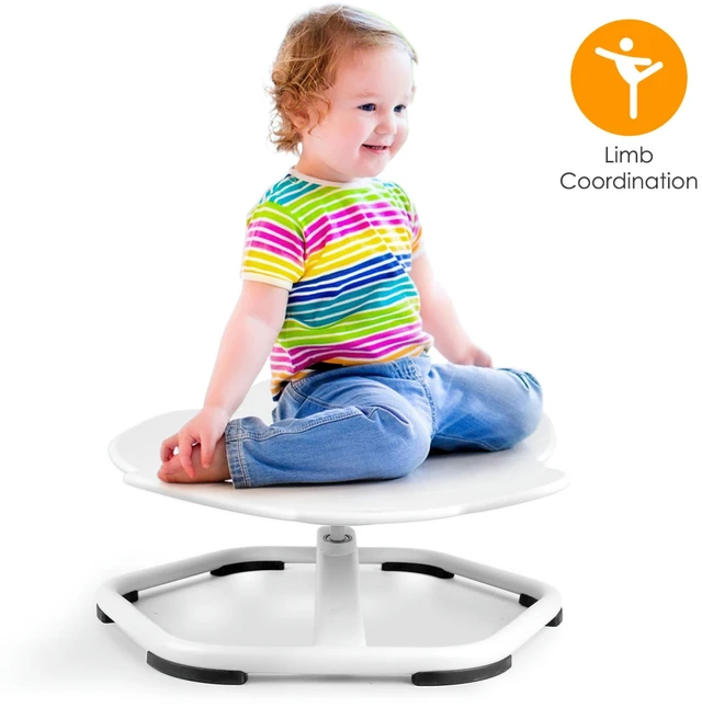 Main image of Fresh Fab Find Kids Spinning Chair Autism Sensory Swivel Chair Balancing Seat Toy Rotation Chair for Autistic Kids Train Body Coordination Relieve Motion Sickness fo - White