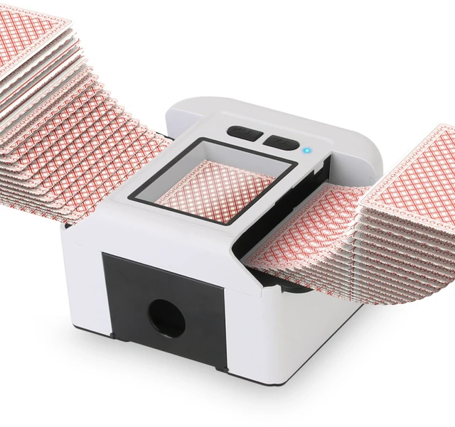 Main image of Fresh Fab Find 2 Deck Rechargeable Automatic Card Shuffler Professional Card Shuffler for for Texas Hold\'em Poker UNO with Auto Manual Mode Handheld Desktop - White