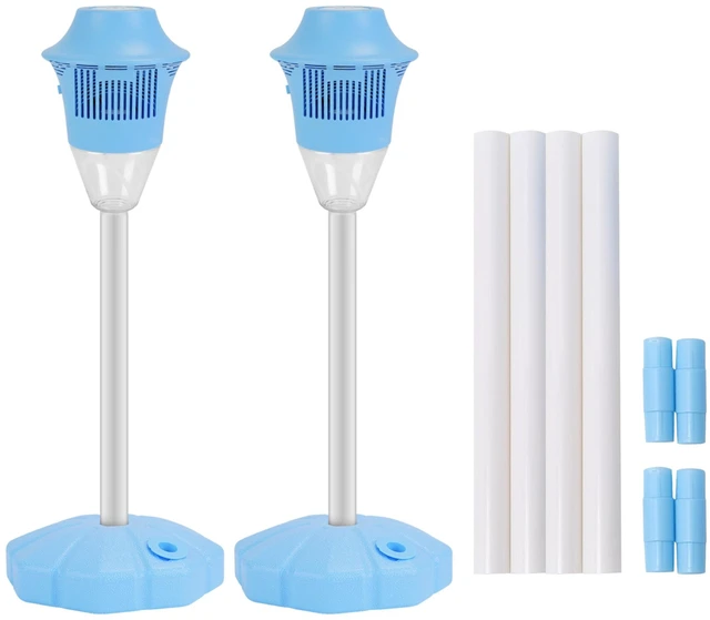 Main image of Fresh Fab Find 2Pack 3 In 1 Standing Bubble Machines with Colorful Lights and Music Rechargeable Bubble Maker Stands with 2 Modes 3 Adjustable Height for Party Weddi - Blue
