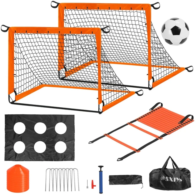 Main image of Fresh Fab Find Kids Soccer Goals Set For Backyard Portable Soccer Training Equipment with Ball Pump Cones Agility Ladder Target Carry Bag For Toddler Age 3+ Outdoor - Multi
