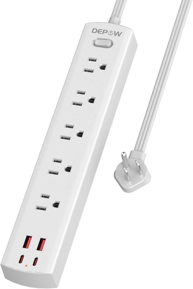 5-Outlet Power Strip Surge Protector with 4 USB Ports (2 USB C