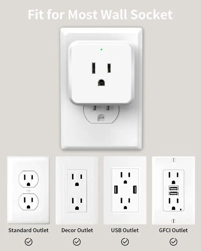 Alt view image 4 of 7 - DEPOW Multi Plug Wall Outlet 2 Pack, 5 Outlets Plug Adapter,Outlet Splitter Cruise Ship Essentials, Wall Outlet Extender for Travel, Home, Office, Dorm, Cruise Ship, White